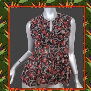 👀‼️Isabel Marant Black and Red Floral Blouse